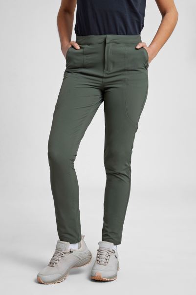 Dark-Khaki Best Kesugi Womens Superslim Stretch Trousers Mountain Warehouse