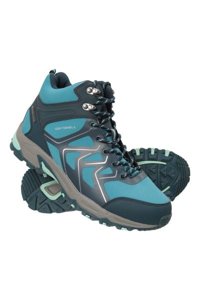 Teal New Mountain Warehouse Shadow Waterproof Womens Softshell Boots