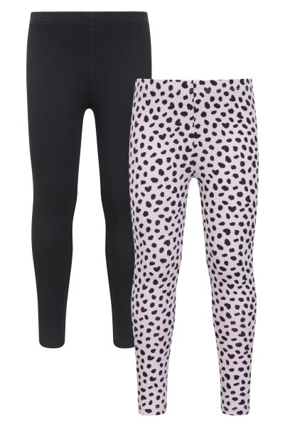 Leopard Fashion Patterned Casual Kids Leggings 2-Pack Mountain Warehouse