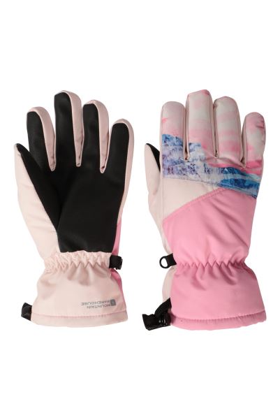 Hot Extreme Kids Waterproof Ski Gloves Pink Mountain Warehouse