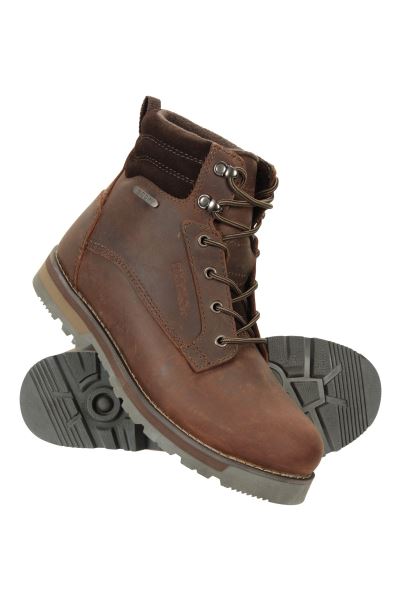 Mountain Warehouse Extreme Makalu Mens Waterproof Leather Boots Collection Brown
