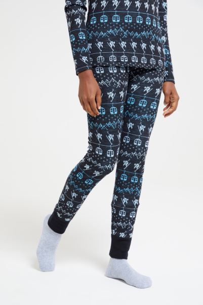 Origin Patterned Womens Baselayer Thermal Leggings Mountain Warehouse Teal