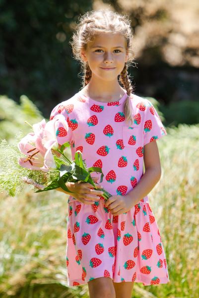 Pink Drop Waist Kids Organic Dress Mountain Warehouse Brands
