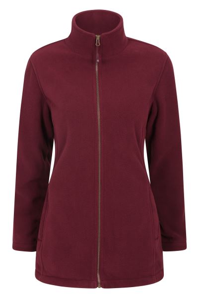Mountain Warehouse Brand Burgundy Birch Womens Longline Fleece Jacket Jacket