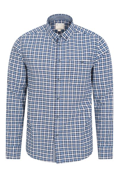 Mountain Warehouse Collections Navy Driftwood Check Mens Organic Shirt