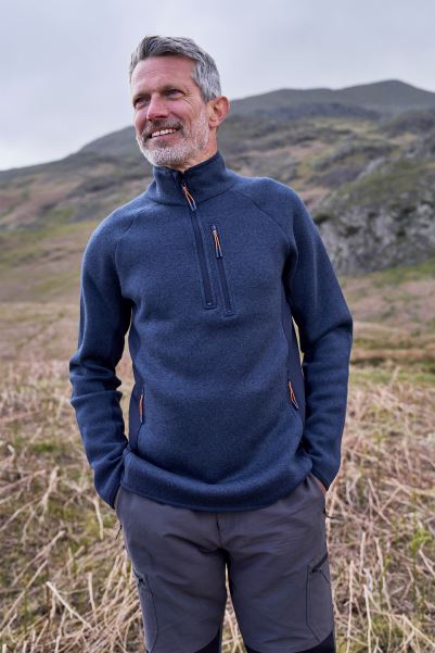 Hot Mountain Warehouse Treston Mens Half-Zip Fleece Navy