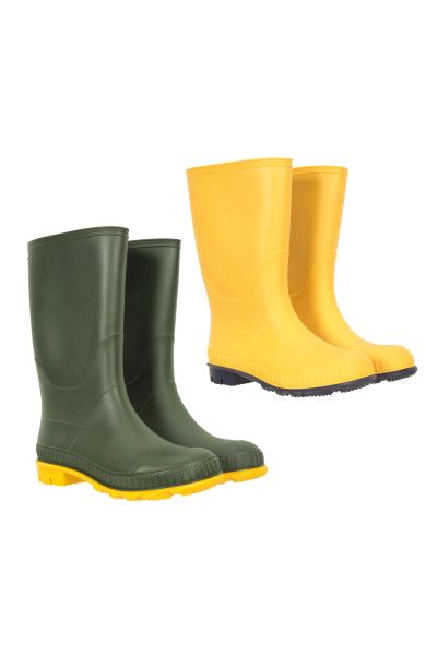 New Mountain Warehouse Khaki Plain Kids Wellies - 2-Pack