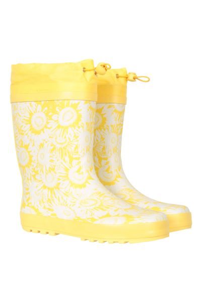 Mustard Best Womens Printed Wellies With Rain Guard Mountain Warehouse
