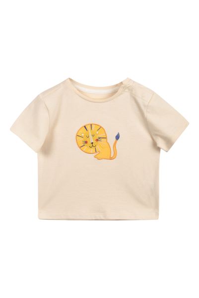 Beige Hot Baby Organic Applique T-Shirt Mountain Warehouse