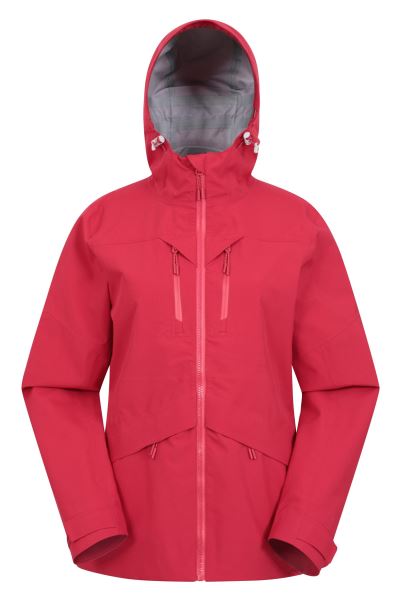 Hot 3 Layer Rhine Extreme Womens Waterproof Jacket Mountain Warehouse Dark-Red