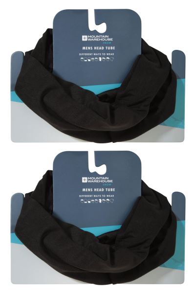 Mountain Warehouse Mens Head Tube 2-Pack Collections Black