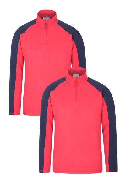 Ashbourne Mens Half-Zip Fleece 2-Pack Brand Red Mountain Warehouse