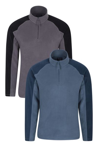 Mixed Mountain Warehouse Ashbourne Mens Half-Zip Fleece 2-Pack Brands