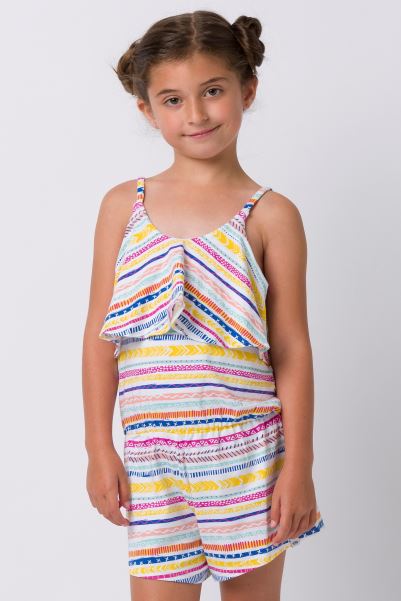 White Animal Ripples Girls Playsuit Best Mountain Warehouse