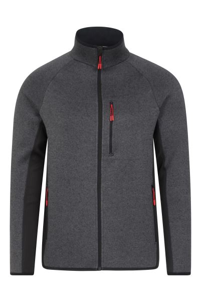 Black Treston Mens Full-Zip Fleece Jacket Collections Mountain Warehouse