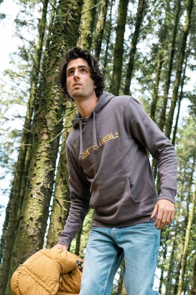 Animal Driver Mens Organic Hoodie Origins Dark-Grey Mountain Warehouse