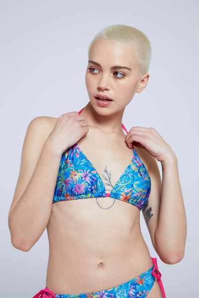 Mountain Warehouse Blue Animal Riviera Recycled Printed Bikini Top Hot