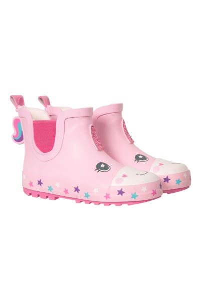 Kids Short Character Wellies New Pink Mountain Warehouse