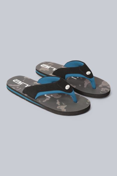 Black-Camo Animal Jekyl Mens Recycled Flip-Flops Fashion Mountain Warehouse