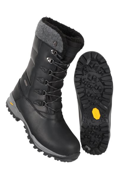 Hot Black Vostock Extreme Mens Vibram Snow Boots Mountain Warehouse