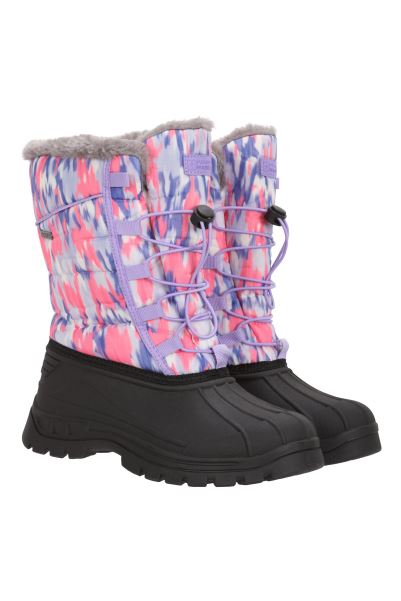 Mountain Warehouse Purple Origins Whistler Kids Printed Adaptive Snow Boots