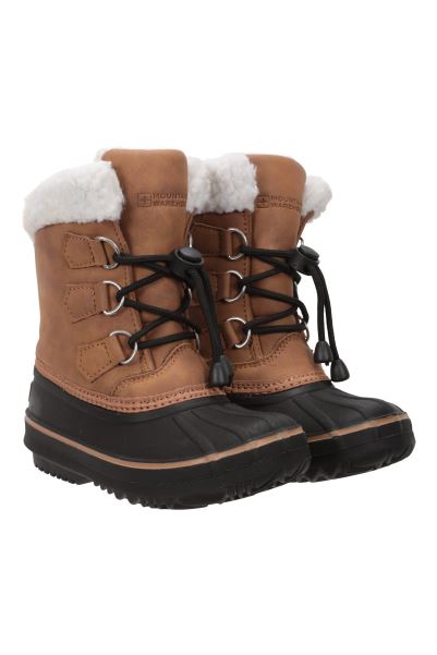 Hot Mountain Warehouse Brown Casual Toddler Adaptive Lace-Up Snow Boots
