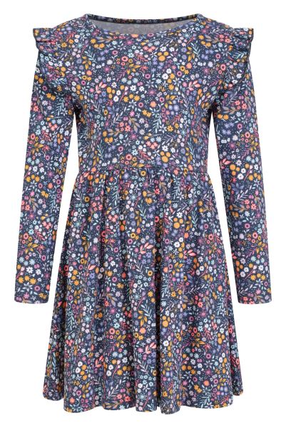 Mountain Warehouse Frill Shoulder Kids Organic Dress Navy Fashion