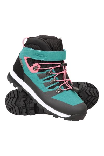 Teal Hot Mountain Warehouse Scale Kids Waterproof Walking Boots