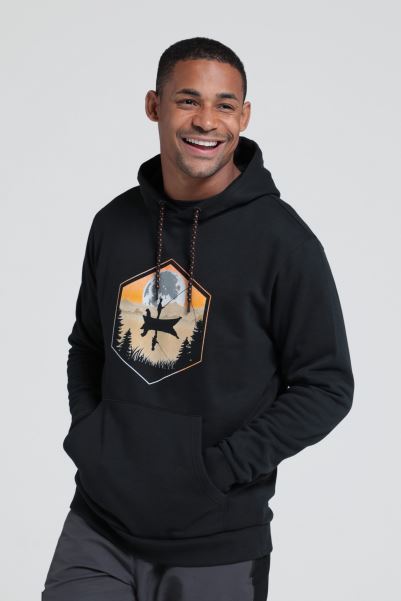Black Collections Mountain Warehouse Lake Reflection Mens Hoodie
