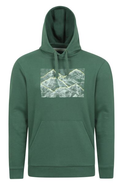 Original Contour Mens Printed Hoodie Green Mountain Warehouse