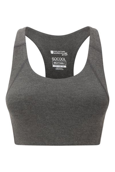 Mountain Warehouse New Bamboo Light-Support Womens Sports Bra Charcoal