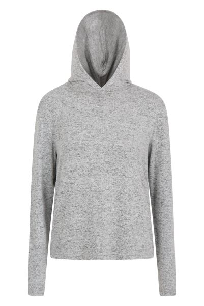 New Womens Knitted Loungewear Hoodie Grey Mountain Warehouse