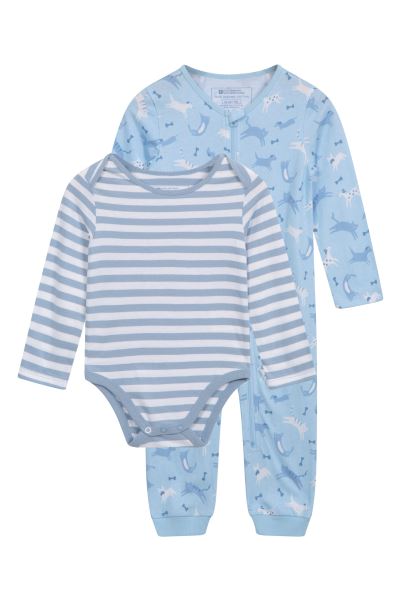 Mountain Warehouse Collection Baby Organic Bodysuit Set Light-Blue