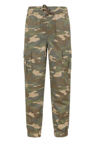 Brand Khaki Mountain Warehouse Camo Kids Stain Resistant Cargo Trousers