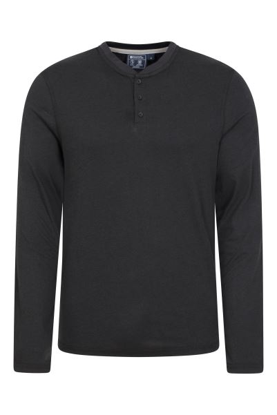 Origins Black Mountain Warehouse Saunter Mens Bamboo Henley Top
