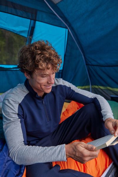 Mountain Warehouse Limber Mens Bamboo Top Navy Brand