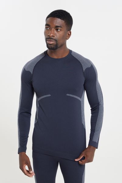 Freestyle Mens Seamless Round-Neck Baselayer Hot Mountain Warehouse Black