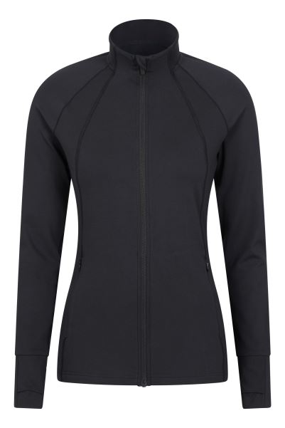 Womens Recycled Shaped Active Midlayer Best Black Mountain Warehouse