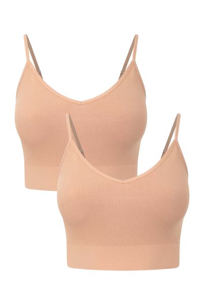 Mountain Warehouse Origin Seamless Womens Triangle Bra 2-Pack Tan
