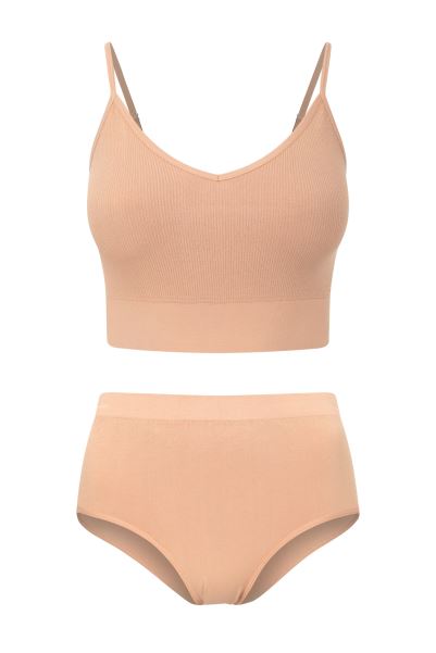 Mountain Warehouse Tan Origin Womens Seamless Bra & Pants Set