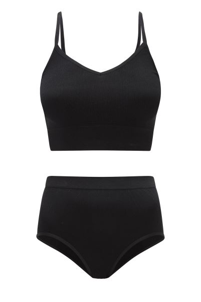 Mountain Warehouse Black Womens Seamless Bra & Pants Set Origins