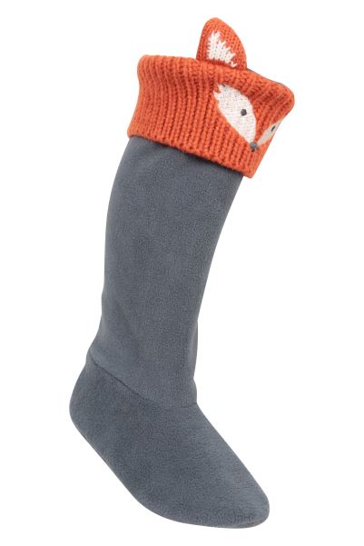 Mountain Warehouse Brand Grey Kids Animal Welly Liners