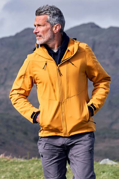 Mountain Warehouse Direction Mens Recycled Softshell Jacket Collection Mustard