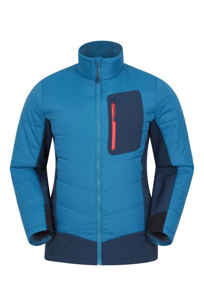 Mountain Warehouse Rotate Mens Padded Softshell Jacket Bright-Blue Collections