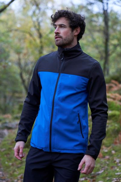 Bright-Blue Brands Mountain Warehouse Vertex Mens Water Resistant Softshell Jacket