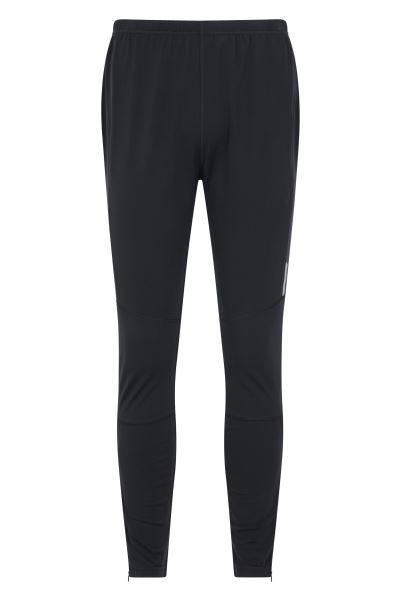 Black Mens Fleece Lined Leggings Collection Mountain Warehouse