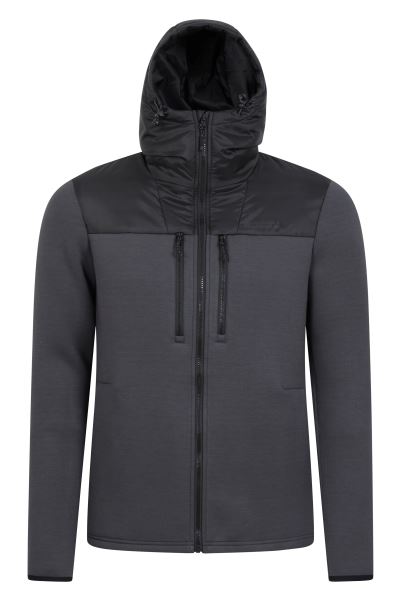 Mountain Warehouse Dark-Grey New Skill Padded Mens Hoodie