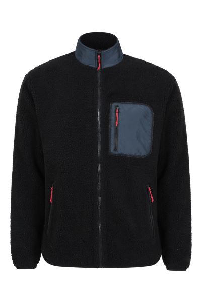 Black Origin Mountain Warehouse Whitby Mens Borg Fleece Jacket