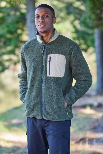 Mountain Warehouse Collection Whitby Mens Borg Fleece Jacket Dark-Khaki