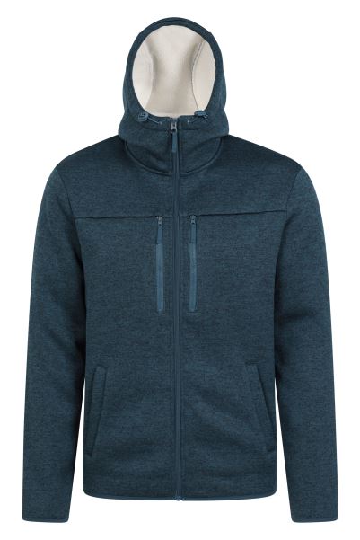 Mountain Warehouse Fashion Navy Dawlish Mens Fur Lined Hoodie